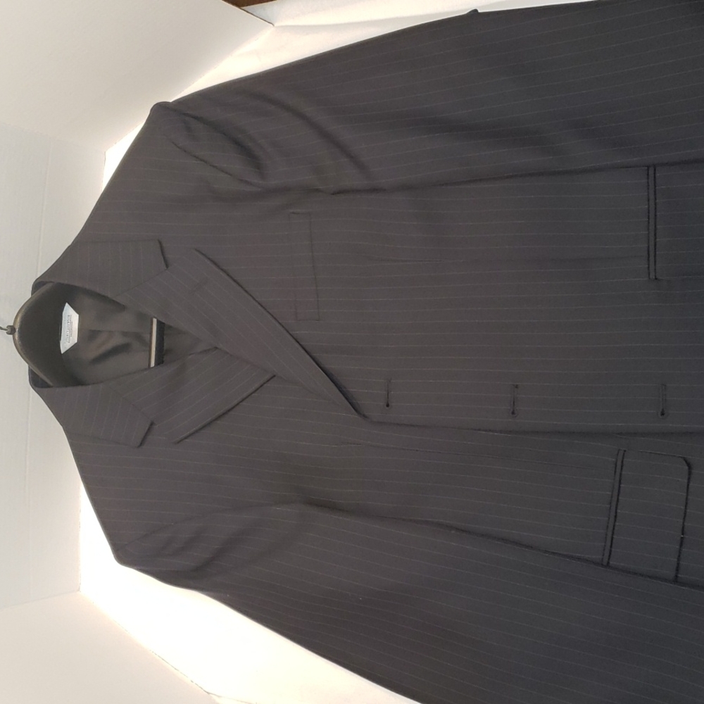 John Claredon's Poly/Wool Blend Pinstripe Men's Suit‎